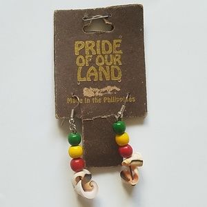 COPY 🇺🇦 NWT Wooden Nautical beads sea shell earrings